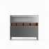 Self Blade Modular Storage System with suspended cabinets, slim aluminum panels and customizable glass or marble finishes by Rimadesio | Casa Design Group