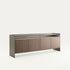 Self Blade Modular Storage System with suspended cabinets, slim aluminum panels and customizable glass or marble finishes by Rimadesio | Casa Design Group