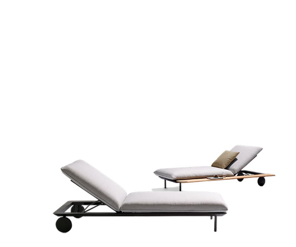 Plush Senja Outdoor Chaise Lounge with teak side table for Ultimate Outdoor Relaxation | Casa Design Group