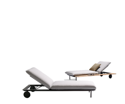 Plush Senja Outdoor Chaise Lounge with teak side table for Ultimate Outdoor Relaxation | Casa Design Group