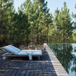 Plush Senja Outdoor Chaise Lounge with teak side table for Ultimate Outdoor Relaxation | Casa Design Group
