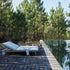 Plush Senja Outdoor Chaise Lounge with teak side table for Ultimate Outdoor Relaxation | Casa Design Group