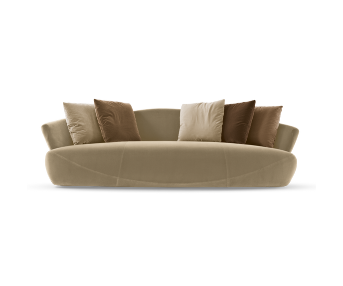 Solemyidae Sofa by Giorgetti with shell-inspired sculptural design and luxurious upholstery | Casa Design Group