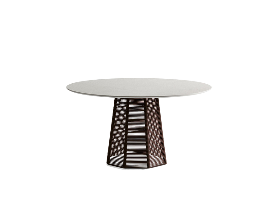 Stylish Sophie Outdoor Dining Table with Natural Stone or Ash Top by Potocco | Casa Design Group
