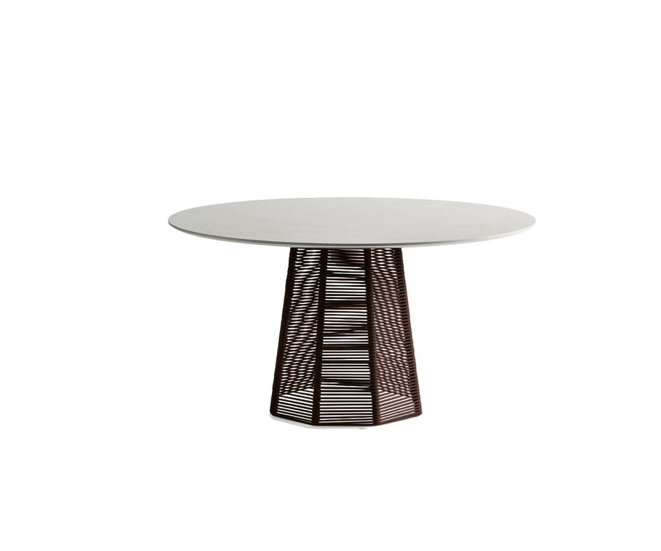 Stylish Sophie Outdoor Dining Table with Natural Stone or Ash Top by Potocco | Casa Design Group