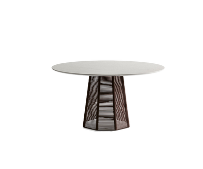 Stylish Sophie Outdoor Dining Table with Natural Stone or Ash Top by Potocco | Casa Design Group