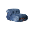 Soriana Lounge Chair Denim Crafted by Roy Roger's® by Cassina designed by Afra & Tobia Scarpa.