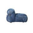 Soriana Lounge Chair Denim Crafted by Roy Roger's® by Cassina designed by Afra & Tobia Scarpa.