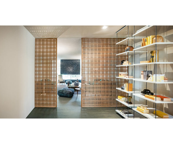Modern Sospesa Bookshelves by Paola Lenti Shelving with Adjustable Wood Shelves Casa Design Group