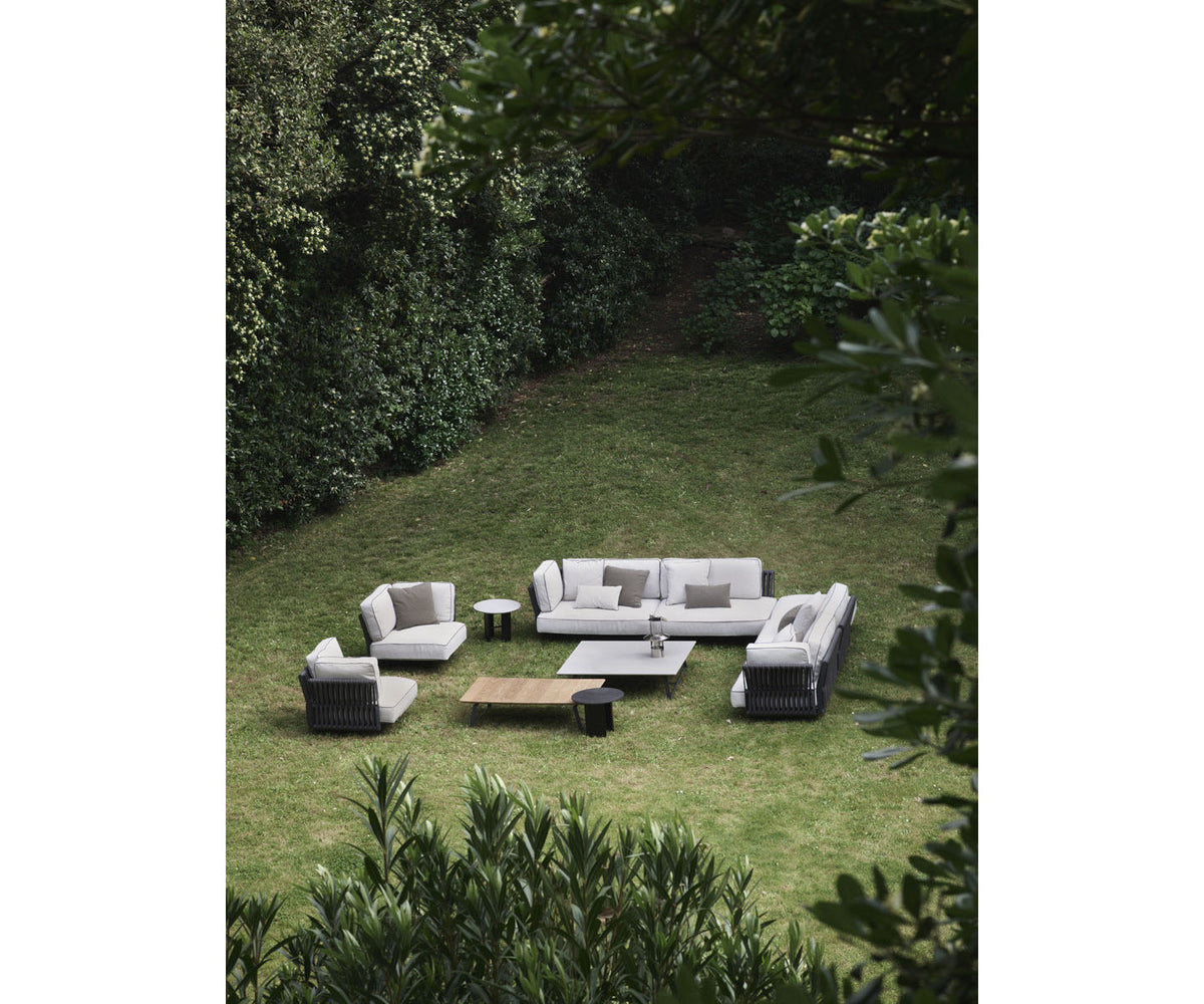 Soul Outdoor Coffee Table by Potocco in Waterproof Ash Wood, Laminated Porcelain and Natural Stone Finishes | Casa Design Group