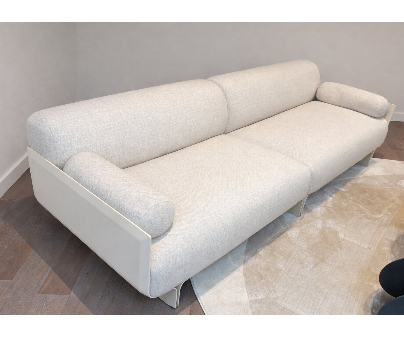 Stami Sofa floor sample, lacquered base, and Cozy Cream fabric – Casa Design Group