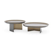 Standard Coffee Table with irregular curved bronze glass top and sculptural concave glass base by Cattelan Italia | Casa Design Group