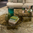 Standard Coffee Table with irregular curved bronze glass top and sculptural concave glass base by Cattelan Italia | Casa Design Group