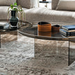 Standard Coffee Table with irregular curved bronze glass top and sculptural concave glass base by Cattelan Italia | Casa Design Group