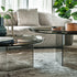 Standard Coffee Table with irregular curved bronze glass top and sculptural concave glass base by Cattelan Italia | Casa Design Group