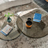 Standard Coffee Table with irregular curved bronze glass top and sculptural concave glass base by Cattelan Italia | Casa Design Group