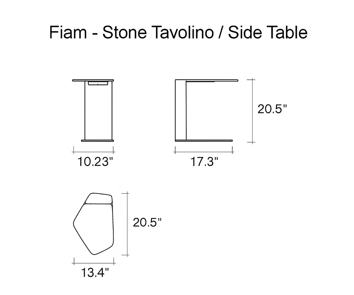 Sculptural Stone Side Table floor sample by Fiam inspired by organic forms – Casa Design Group