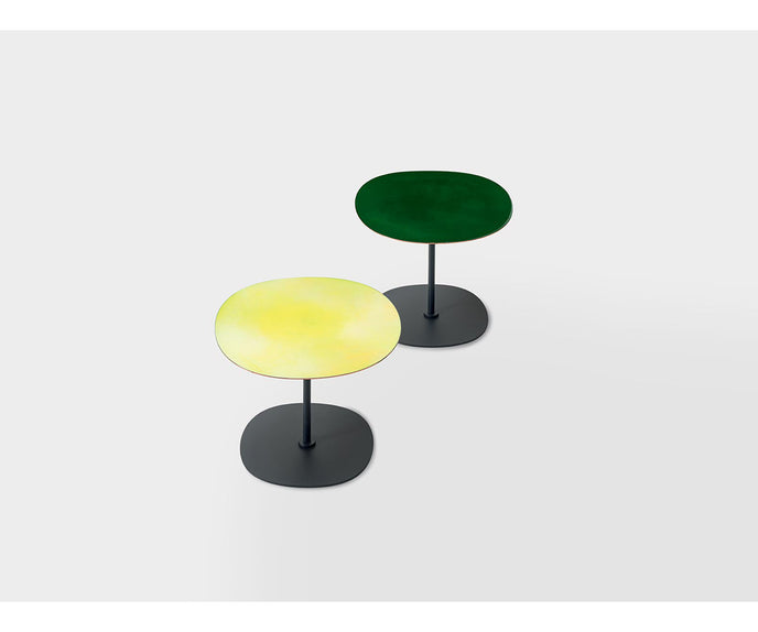 Modern Strap Outdoor Side Table by Paola Lenti with Unique Enamelled Copper Top Casa Design Group