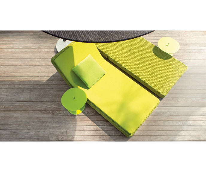 Modern Strap Outdoor Side Table by Paola Lenti with Unique Enamelled Copper Top Casa Design Group
