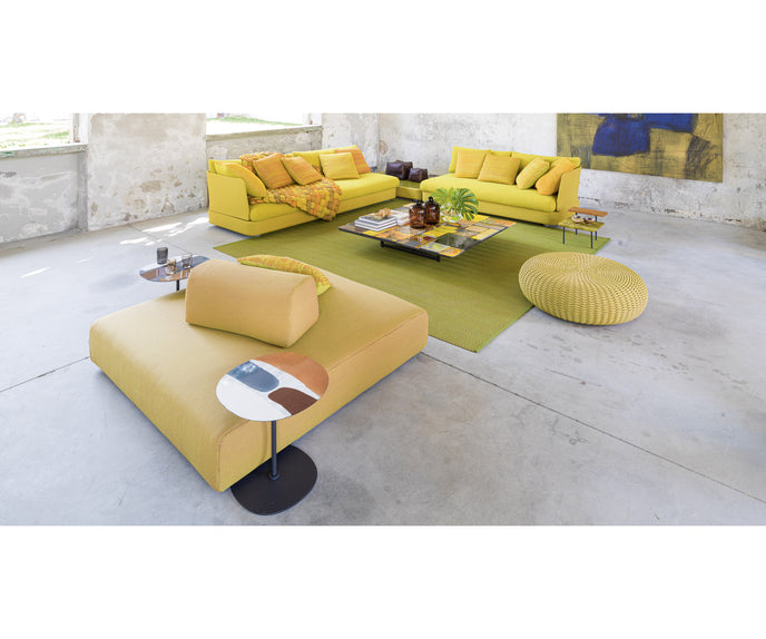 Modern Strap Outdoor Side Table by Paola Lenti with Unique Enamelled Copper Top Casa Design Group