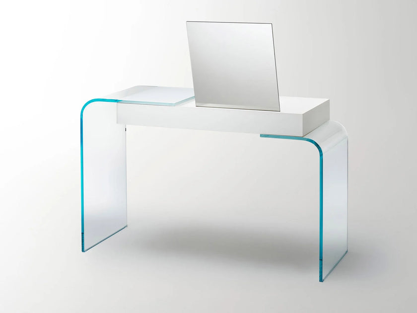 Strata glass vanity with double-faced mirror by Yabu Pushelberg for Glas Italia | Casa Design Group