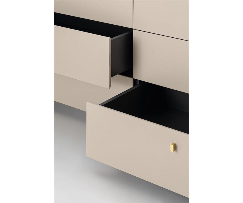 Luxury Sunset Dresser by Studiopepe with Curved Wood Design and Brass Details | Casa Design Group