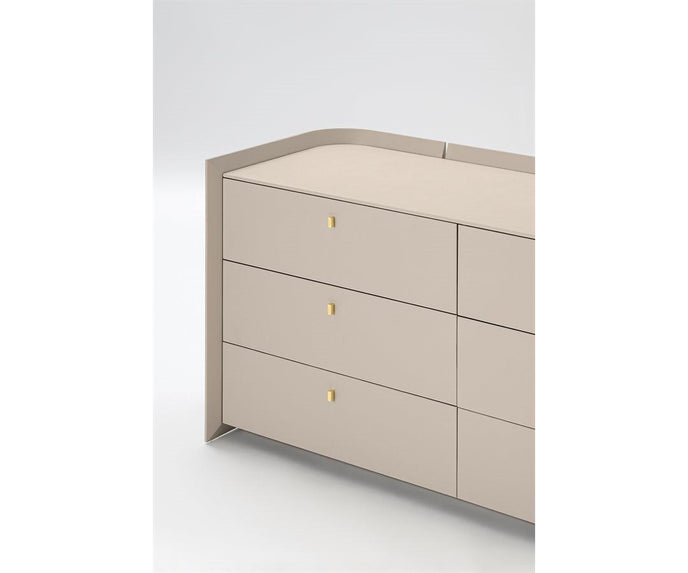 Luxury Sunset Dresser by Studiopepe with Curved Wood Design and Brass Details | Casa Design Group