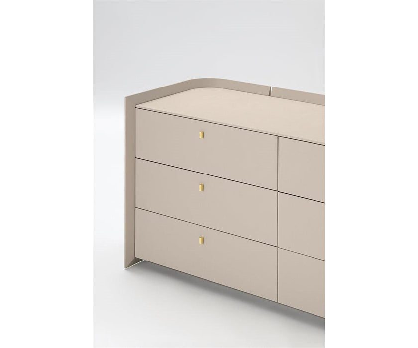 Luxury Sunset Dresser by Studiopepe with Curved Wood Design and Brass Details | Casa Design Group