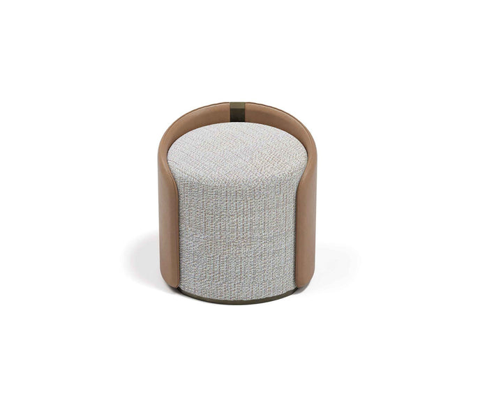 Suite elegant upholstered pouf by Capital with curved shell design and deep cushioned seat | Casa Design Group