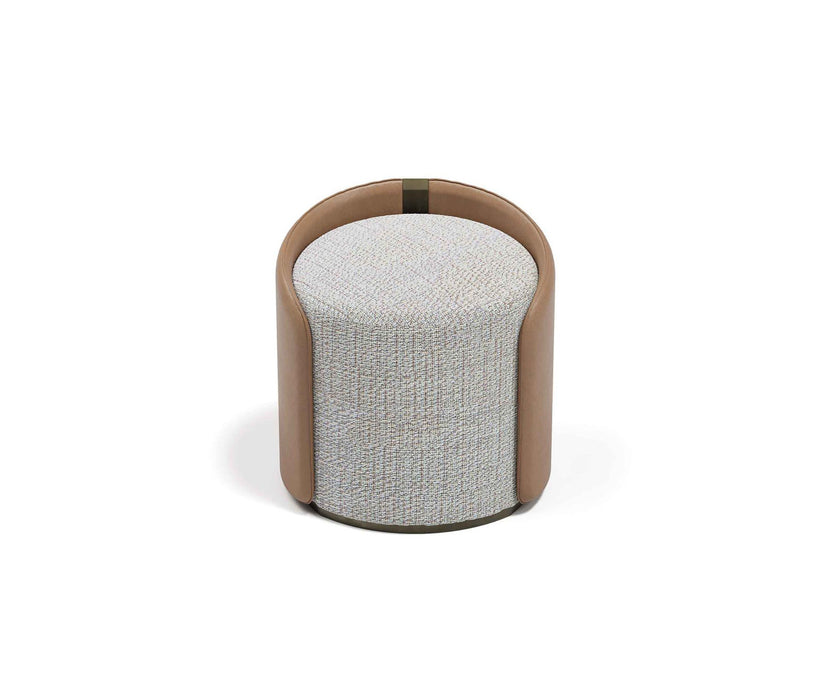 Suite elegant upholstered pouf by Capital with curved shell design and deep cushioned seat | Casa Design Group