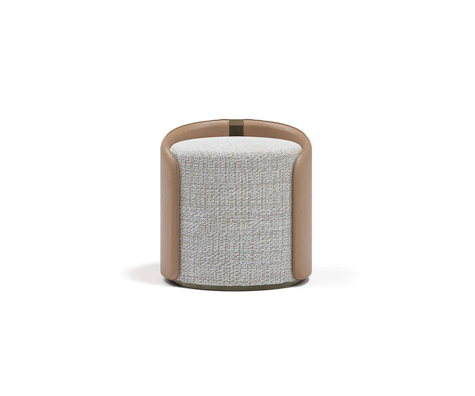 Suite elegant upholstered pouf by Capital with curved shell design and deep cushioned seat | Casa Design Group