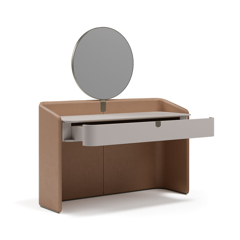Suite refined leather vanity with mirror by Capital Collection | Casa Design Group