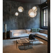 Superb-all horizontal ceiling light by Henge designed by Massimo Castagna with fiberglass spheres and LED lighting Casa Design Group