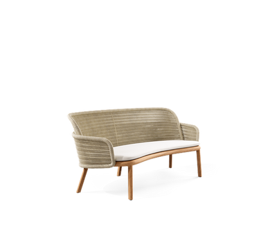 Elegant Suro Outdoor Sofa by Tribù with teak wood and braided rope | Casa Design Group