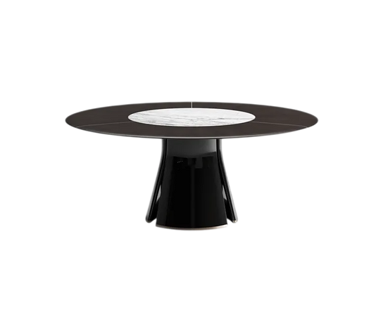 Talos R Round Dining Table with Marble Lazy Susan by CPRN Homood | Casa Design Group