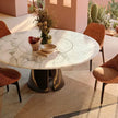 Talos R Round Dining Table with Marble Lazy Susan by CPRN Homood | Casa Design Group