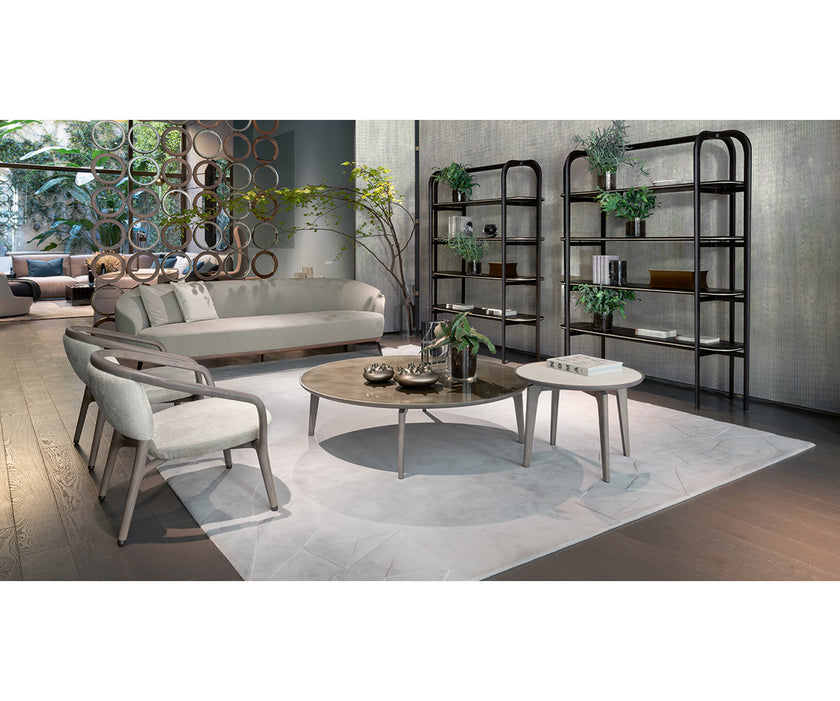 Tamino Sofa by Giorgetti with Canaletto walnut structure and refined contemporary design | Casa Design Group