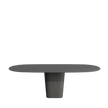 Tao Oval Outdoor Dining Table by Tribù with sculptural pedestals and refined concrete top | Casa Design Group