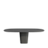 Tao Oval Outdoor Dining Table by Tribù with sculptural pedestals and refined concrete top | Casa Design Group