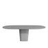 Tao Oval Outdoor Dining Table by Tribù with sculptural pedestals and refined concrete top | Casa Design Group