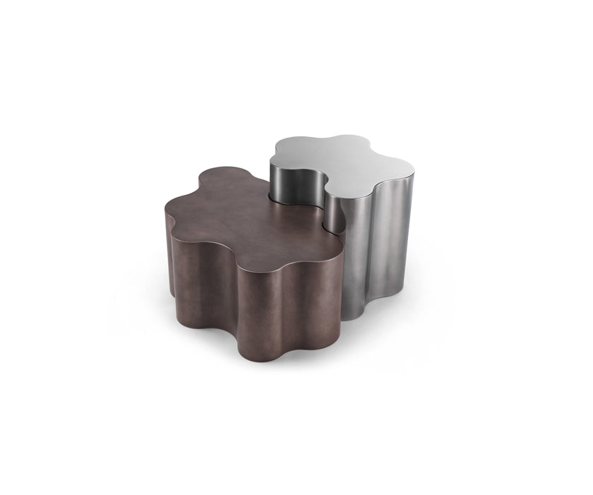 Teatro Magico Coffee Table by Saba with sculptural interlocking forms and contemporary finishes.