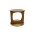 Tenco floor sample side table by Porada with Canaletta walnut base and brushed champagne metal top | Casa Design Group
