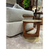 Tenco floor sample side table by Porada with Canaletta walnut base and brushed champagne metal top | Casa Design Group