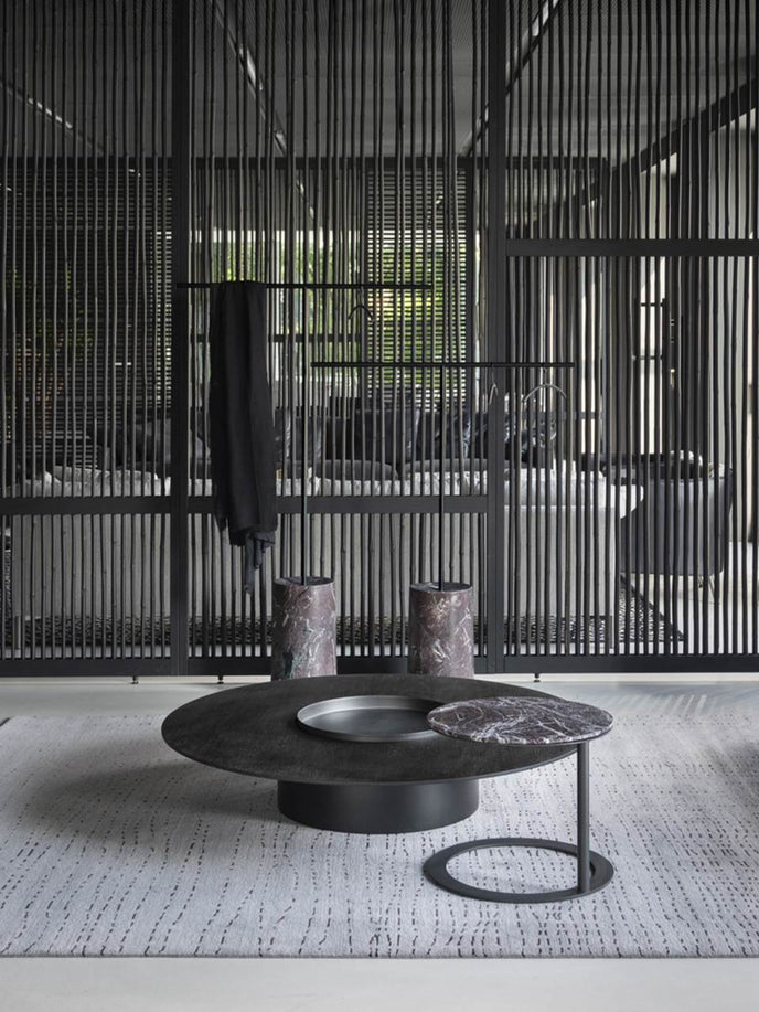 Tethys C Table with Marble Top and Gunmetal Grey Steel Structure by Living Divani | Casa Design Group