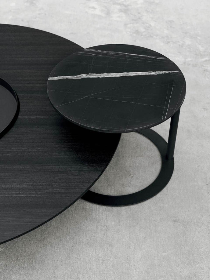 Tethys C Table with Marble Top and Gunmetal Grey Steel Structure by Living Divani | Casa Design Group