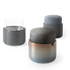 Teti elegant upholstered pouf by Giorgetti with lacquered or leather-wrapped base | Casa Design Group