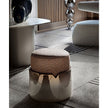 Teti elegant upholstered pouf by Giorgetti with lacquered or leather-wrapped base | Casa Design Group