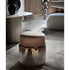 Teti elegant upholstered pouf by Giorgetti with lacquered or leather-wrapped base | Casa Design Group