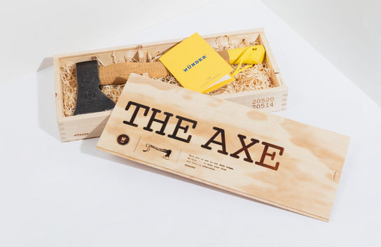 The Axe German Steel and Ash Wood Fireplace Tool by Wünder | Casa Design Group
