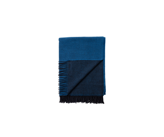 The Blanket Merino Wool Throw in Two-Tone Blue by Wünder | Casa Design Group